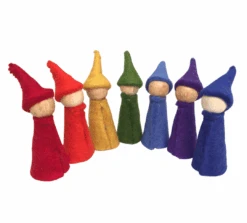 Papoose Toys - Rainbow Gnomes Wood Bodies (7 Piece Set)
