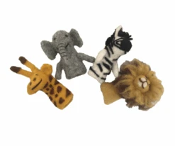 Papoose Toys - African Animal Finger Puppets (4 Piece Set)