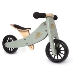 Kinderfeets Wooden 2-In-1 Tiny Tot Trike/Tricycle/Balance Bike (Sage) -Toypark Sales 20210506211247