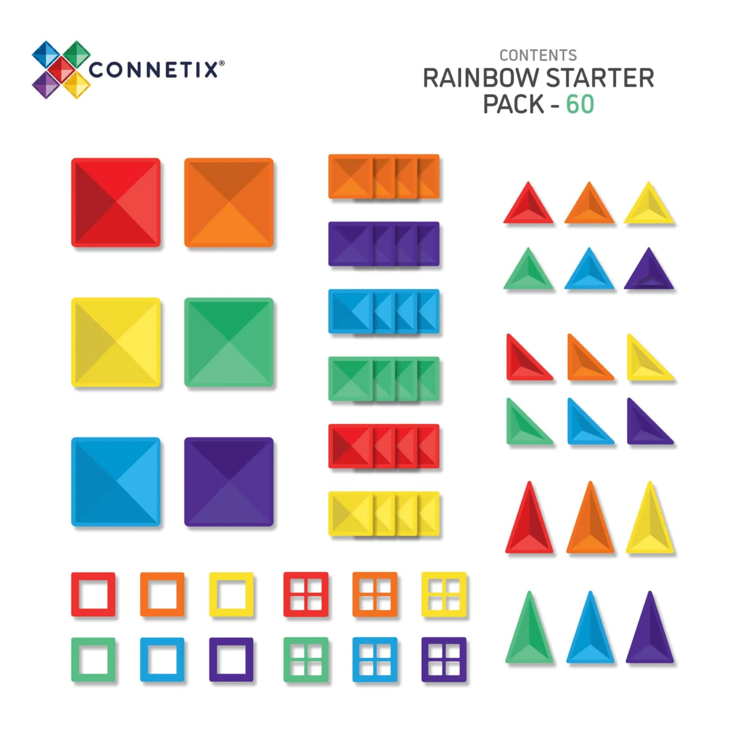 Connetix Tiles Rainbow Starter Pack 60 Piece 12 Connetix Tiles Rainbow Starter Pack 60 Piece - Image 10