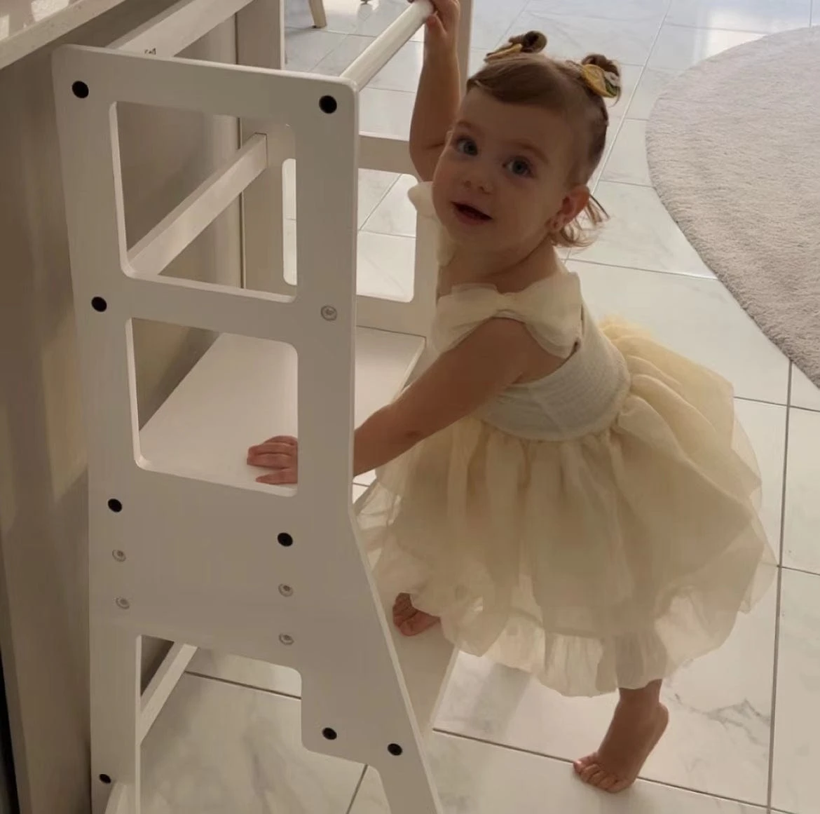 My Duckling Adjustable Learning Tower With Stool -White 12 My Duckling Adjustable Learning Tower With Stool -White - Image 10