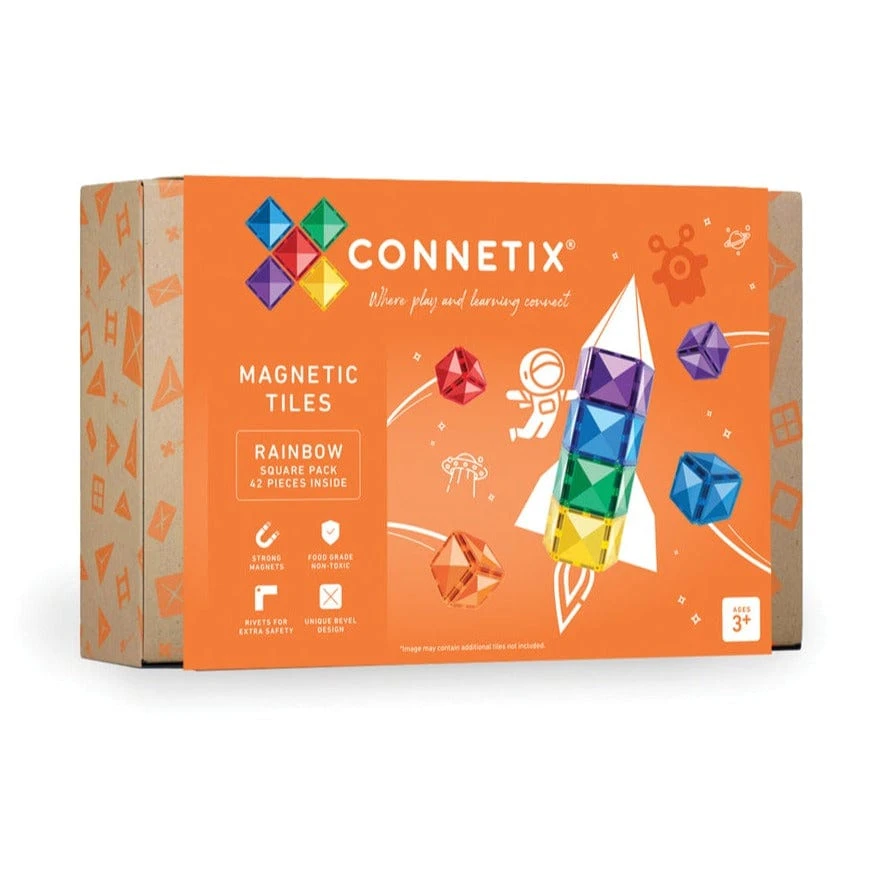 Connetix Tiles Rainbow Square Pack 42 Piece 3 Connetix Tiles Rainbow Square Pack 42 Piece
