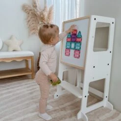 My Duckling Adjustable Learning Tower 2 In 1 –White