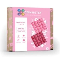Connetix Tiles 2 Piece Base Plate Pack Pink & Berry