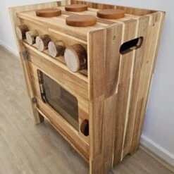 QToys Natural Wooden Stove -Toypark Sales QToysNaturalWoodenStove 3