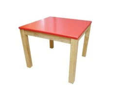 QToys Red Top Timber Table With 2 Matching Chairs -Toypark Sales QToysRedTopTimberTablewith2MatchingChairs 2