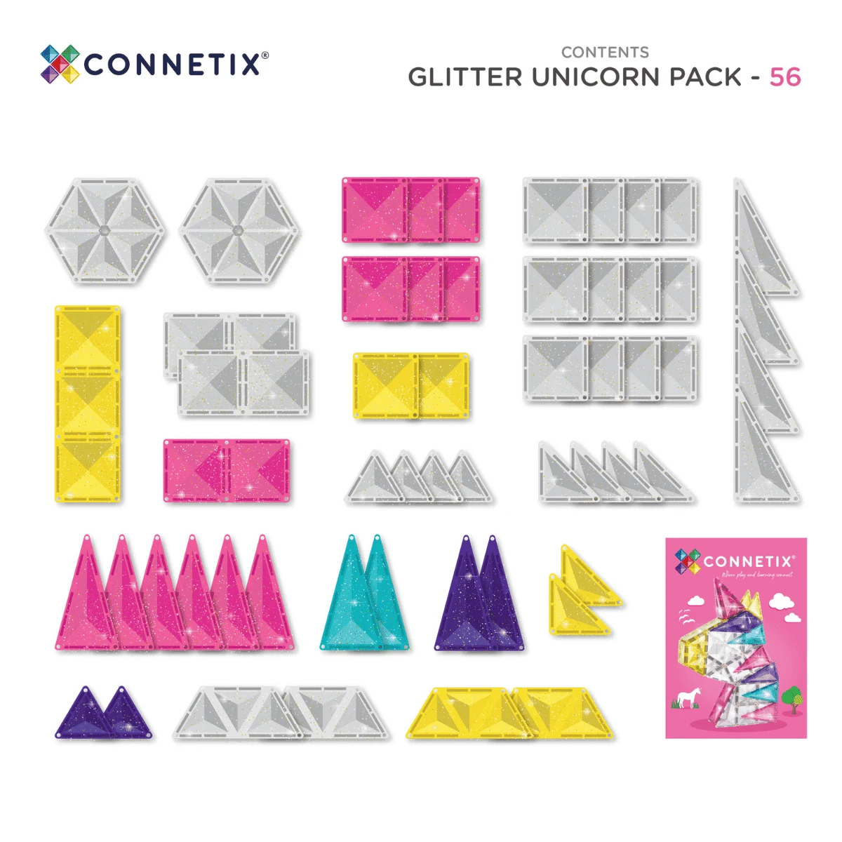 Connetix Tiles Glitter Unicorn Pack 56 Piece 11 Connetix Tiles Glitter Unicorn Pack 56 Piece - Image 9