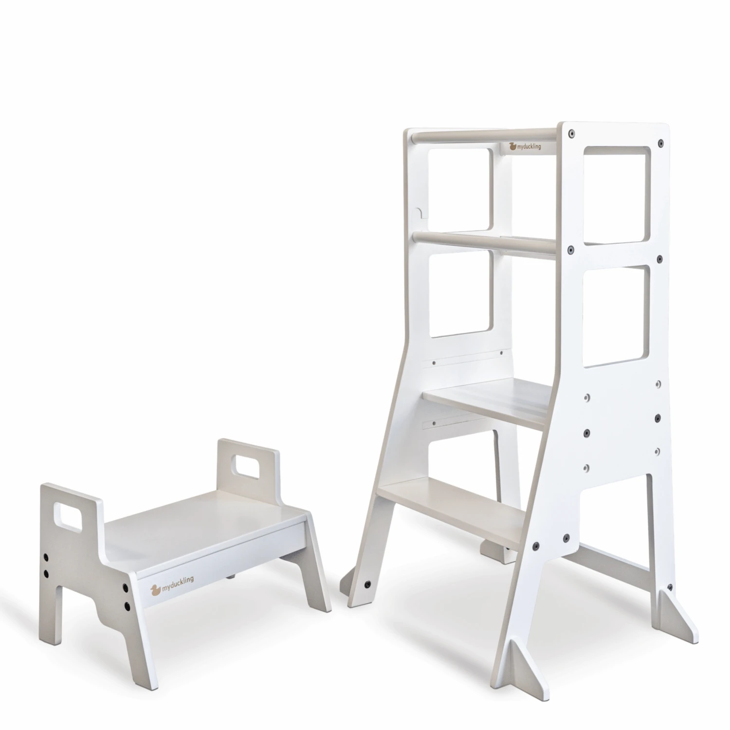 My Duckling Adjustable Learning Tower With Stool -White 4 My Duckling Adjustable Learning Tower With Stool -White - Image 2