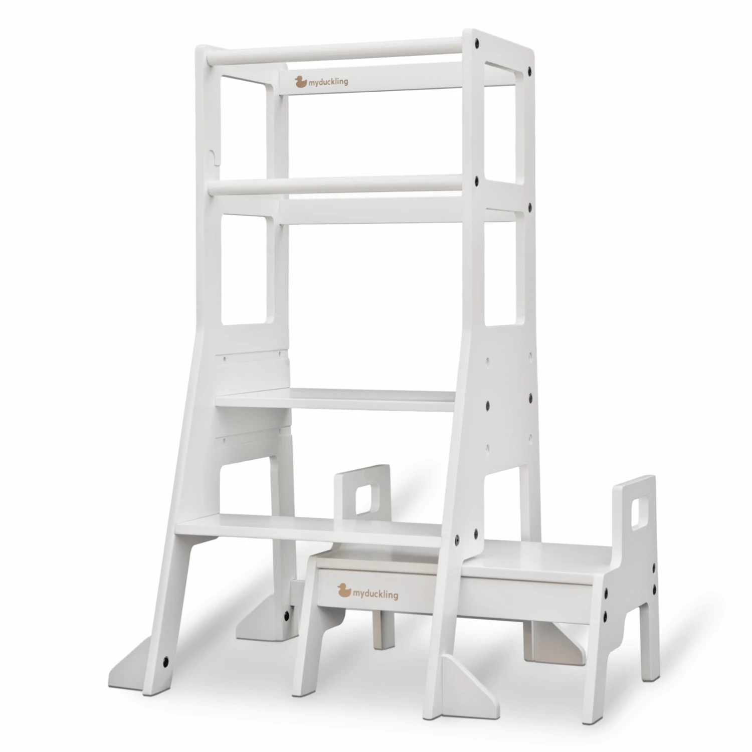 My Duckling Adjustable Learning Tower With Stool -White 5 My Duckling Adjustable Learning Tower With Stool -White - Image 3