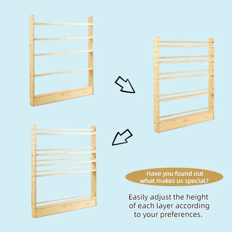 My Duckling NALA 5 Tier Adjustable Solid Wood Bookshelf 14 My Duckling NALA 5 Tier Adjustable Solid Wood Bookshelf - Image 12
